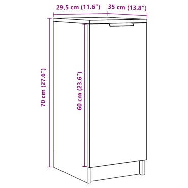 vidaXL Παπουτσοθήκη Χρώμα Αρτισιανή Δρυς 29,5x35x70cm Επεξ. Ξύλο