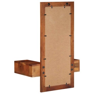 vidaXL Καθρέπτης τοίχου με συρτάρια 60x33x90 cm Στερεό ξύλο ακακίας