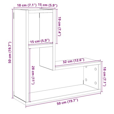 vidaXL Ράφια Τοίχου Κύβοι 2 τεμ. Αρτισιανή Δρυς 50x15x50cm Επεξ. Ξύλο