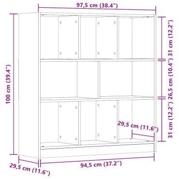 vidaXL Βιβλιοθήκη Παλιό Ξύλο 97,5x29,5x100cm από Μοριοσανίδα 1 τεμ.