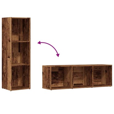 vidaXL Ντουλάπι βιβλίου Παλιό Ξύλο 36x30x114cm Μηχανικό Ξύλο 1 τεμ.