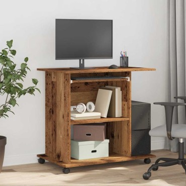 vidaXL Γραφείο Υπολογιστή Παλιό Ξύλο 80x50x75cm από Μοριοσανίδα 1 τεμ.