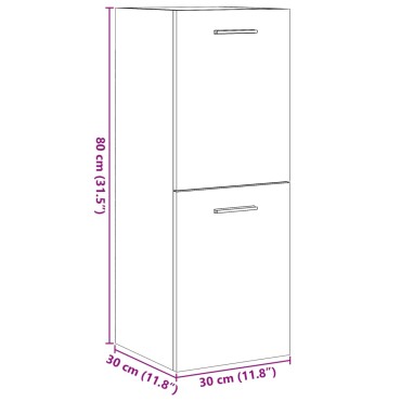 vidaXL Ντουλάπι Μπάνιου Κρεμαστό Παλ. Ξύλο 30x30x80cm από Επ. Ξύλο