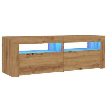 vidaXL Έπιπλο Τηλεόρασης με LED Αρτισιανή Δρυς 120x35x40cm Επεξ.Ξύλο
