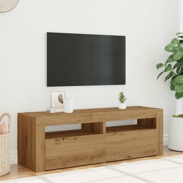 vidaXL Έπιπλο Τηλεόρασης με LED Αρτισιανή Δρυς 120x35x40cm Επεξ.Ξύλο