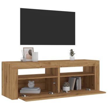vidaXL Έπιπλο Τηλεόρασης με LED Αρτισιανή Δρυς 120x35x40cm Επεξ.Ξύλο