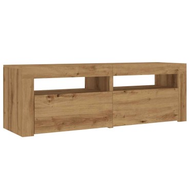 vidaXL Έπιπλο Τηλεόρασης με LED Αρτισιανή Δρυς 120x35x40cm Επεξ.Ξύλο