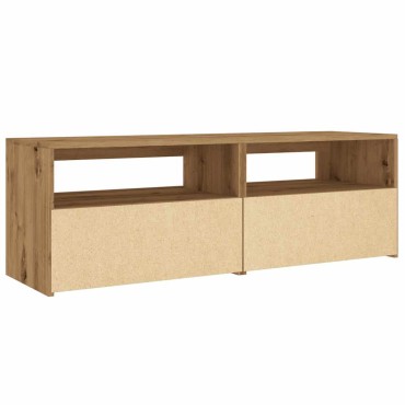 vidaXL Έπιπλο Τηλεόρασης με LED Αρτισιανή Δρυς 120x35x40cm Επεξ.Ξύλο
