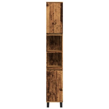 vidaXL Ντουλάπι μπάνιου Παλιό ξύλο 30x30x190cm Κατασκευασμένο ξύλο 1 τεμ.