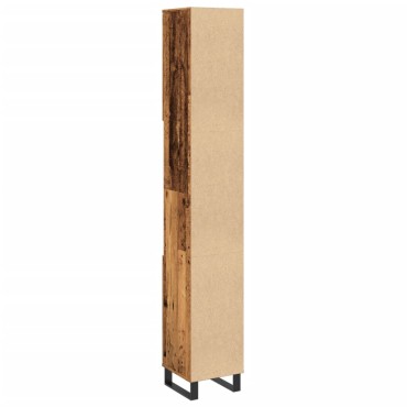 vidaXL Ντουλάπι μπάνιου Παλιό ξύλο 30x30x190cm Κατασκευασμένο ξύλο 1 τεμ.
