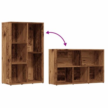 vidaXL Βιβλιοθήκη Όψη Παλαιού Ξύλου 50x25x80cm από Επεξ. Ξύλο 1 τεμ.