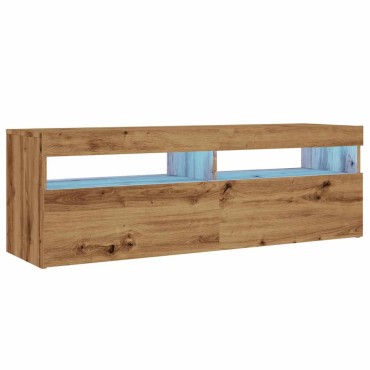 vidaXL Έπιπλο Τηλεόρασης με LED Αρτισιανή Δρυς 120x35x40cm Επεξ.Ξύλο