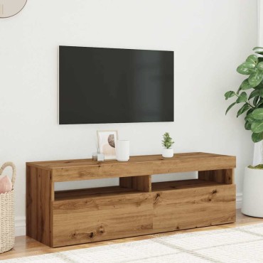 vidaXL Έπιπλο Τηλεόρασης με LED Αρτισιανή Δρυς 120x35x40cm Επεξ.Ξύλο