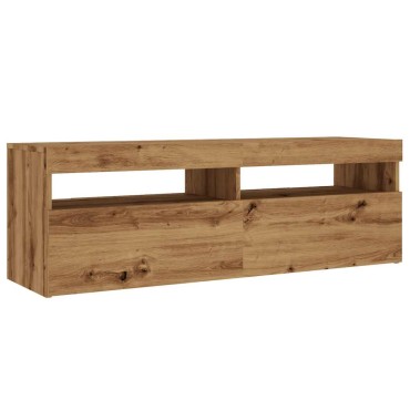 vidaXL Έπιπλο Τηλεόρασης με LED Αρτισιανή Δρυς 120x35x40cm Επεξ.Ξύλο