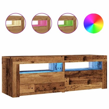 vidaXL Έπιπλο Τηλεόρασης LED Όψη Παλαιού Ξύλου 120x35x40cmΕπεξ. Ξύλο