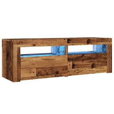 vidaXL Έπιπλο Τηλεόρασης LED Όψη Παλαιού Ξύλου 120x35x40cmΕπεξ. Ξύλο