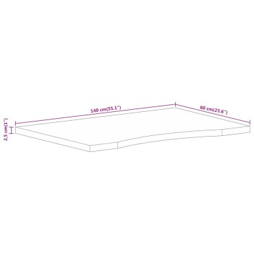vidaXL Επιφάνεια Γραφείου Καμπύλη 140x60x2,5cm Μασίφ Ακατ. Μάνγκο