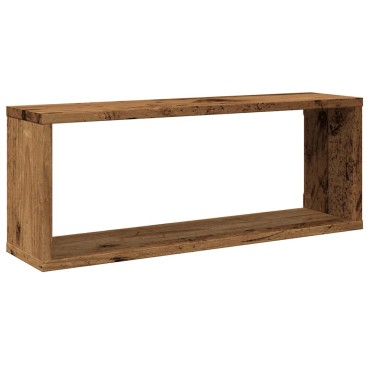 vidaXL Ράφια Κύβοι Τοίχου 2 τεμ. Παλιό Ξύλο 60x15x23cm Μοριοσανίδα