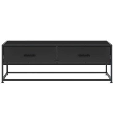 vidaXL Τραπεζάκι Σαλονιού Μαύρο 100x50x35cm από Επεξ. Ξύλο/Μέταλλο 1 τεμ.