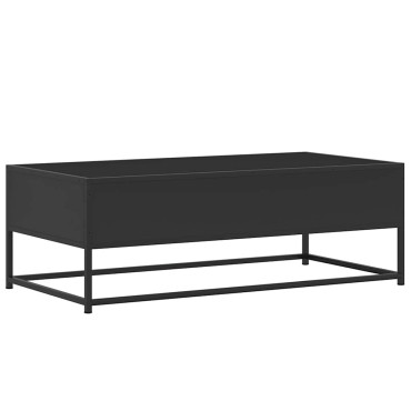 vidaXL Τραπεζάκι Σαλονιού Μαύρο 100x50x35cm από Επεξ. Ξύλο/Μέταλλο 1 τεμ.