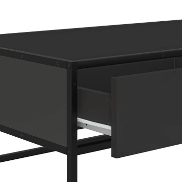 vidaXL Τραπεζάκι Σαλονιού Μαύρο 100x50x35cm από Επεξ. Ξύλο/Μέταλλο 1 τεμ.