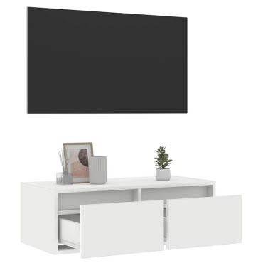vidaXL Έπιπλο Τηλεόρασης με LED Λευκό 75x35,5x25cm