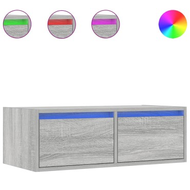 vidaXL Έπιπλο Τηλεόρασης με LED Γκρι Sonoma 75x35,5x25cm