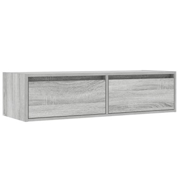 vidaXL Έπιπλο Τηλεόρασης με LED Γκρι Sonoma 100X35,5x25cm
