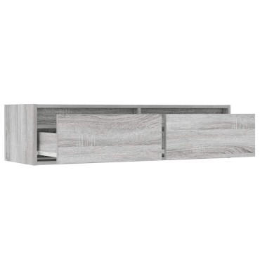 vidaXL Έπιπλο Τηλεόρασης με LED Γκρι Sonoma 100X35,5x25cm