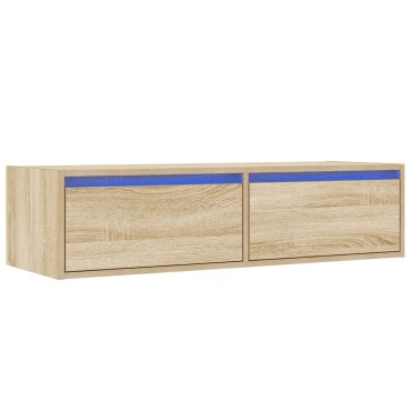 vidaXL Έπιπλο Τηλεόρασης με LED Sonoma Δρυς 100X35,5x25cm