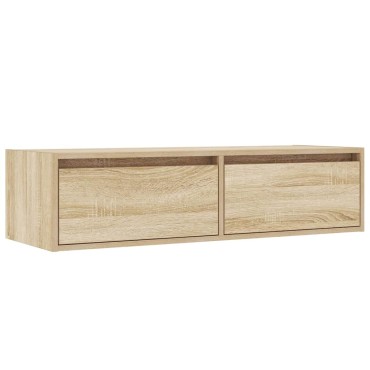 vidaXL Έπιπλο Τηλεόρασης με LED Sonoma Δρυς 100X35,5x25cm