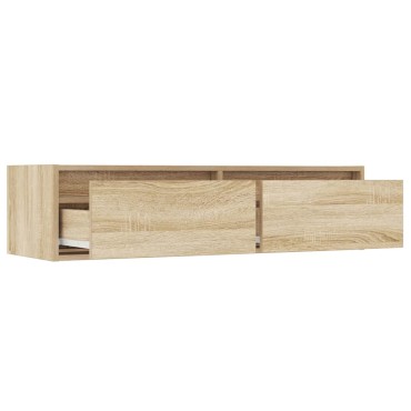 vidaXL Έπιπλο Τηλεόρασης με LED Sonoma Δρυς 100X35,5x25cm