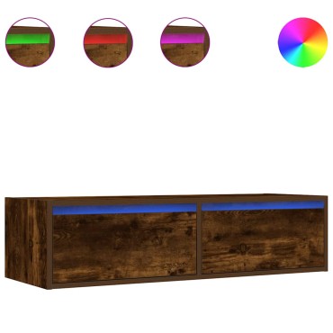vidaXL Έπιπλο Τηλεόρασης με LED Καπνιστή Δρυς 100X35,5x25cm