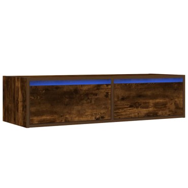 vidaXL Έπιπλο Τηλεόρασης με LED Καπνιστή Δρυς 100X35,5x25cm