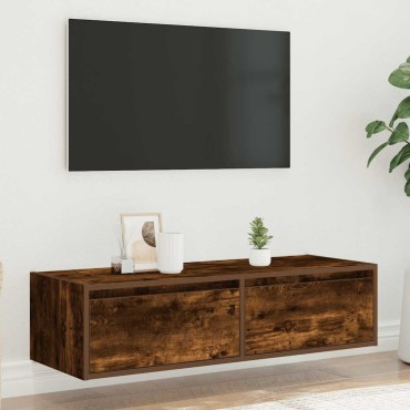 vidaXL Έπιπλο Τηλεόρασης με LED Καπνιστή Δρυς 100X35,5x25cm