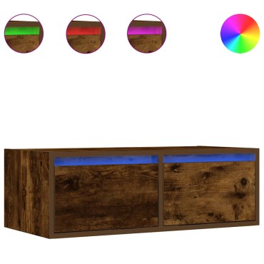 vidaXL Έπιπλο Τηλεόρασης με LED Καπνιστή Δρυς 75x35,5x25cm