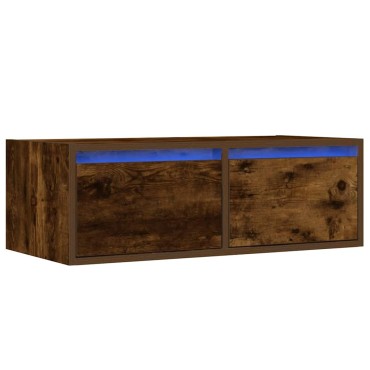 vidaXL Έπιπλο Τηλεόρασης με LED Καπνιστή Δρυς 75x35,5x25cm