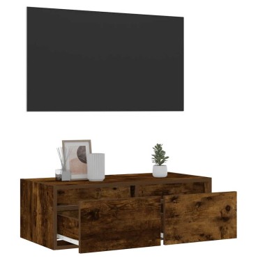 vidaXL Έπιπλο Τηλεόρασης με LED Καπνιστή Δρυς 75x35,5x25cm