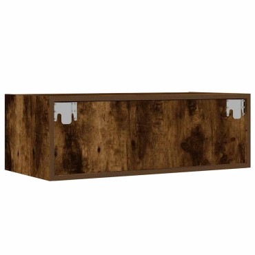 vidaXL Έπιπλο Τηλεόρασης με LED Καπνιστή Δρυς 75x35,5x25cm