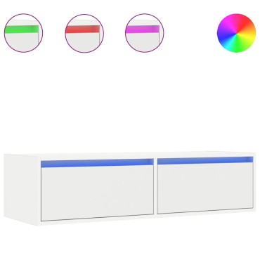 vidaXL Έπιπλο Τηλεόρασης με LED Λευκό 100X35,5x25cm
