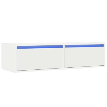 vidaXL Έπιπλο Τηλεόρασης με LED Λευκό 100X35,5x25cm