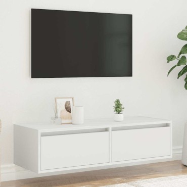 vidaXL Έπιπλο Τηλεόρασης με LED Λευκό 100X35,5x25cm