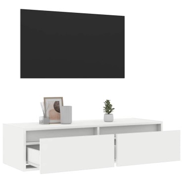 vidaXL Έπιπλο Τηλεόρασης με LED Λευκό 100X35,5x25cm