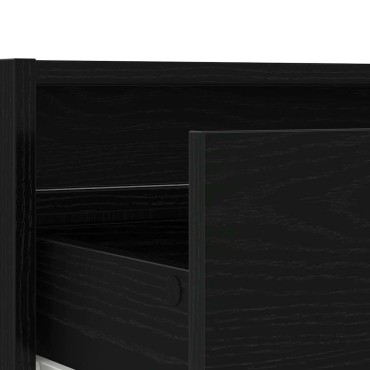 vidaXL Έπιπλο Τηλεόρασης με LED Μαύρη βελανιδιά 75x35,5x25cm