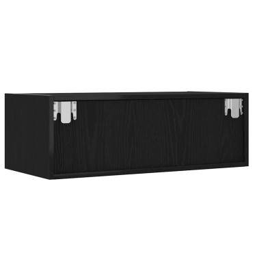 vidaXL Έπιπλο Τηλεόρασης με LED Μαύρη βελανιδιά 75x35,5x25cm