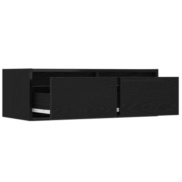 vidaXL Έπιπλο Τηλεόρασης με LED Μαύρη βελανιδιά 75x35,5x25cm