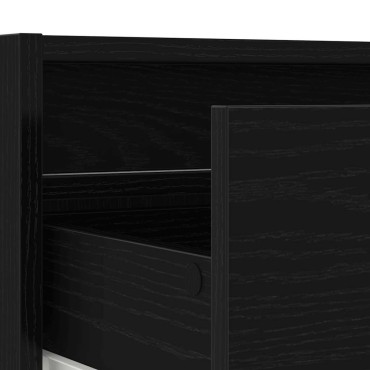 vidaXL Έπιπλο Τηλεόρασης με LED Μαύρη βελανιδιά 100X35,5x25cm