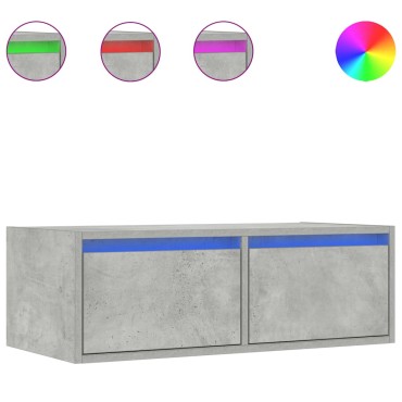 vidaXL Έπιπλο Τηλεόρασης με LED Γκρι Σκυροδέματος 75x35,5x25cm