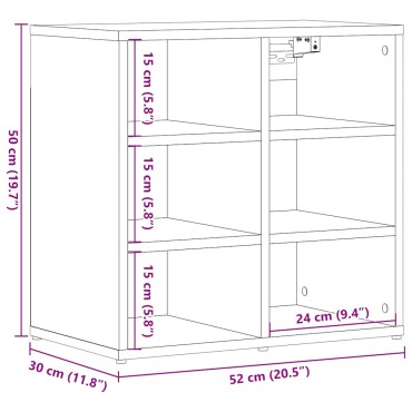 vidaXL Ντουλάπα παπουτσιών Παλιό Ξύλο 52x30x50 εκ 1 τεμ.