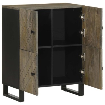 vidaXL Μπουφές Μαύρο 60x33x75cm Μασίφ Ξύλο Μάνγκο